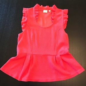 Anthropologie red peplum top